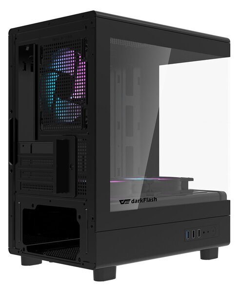 Počítačová skříň Darkflash DB330M + 3 ventilátory (černá)