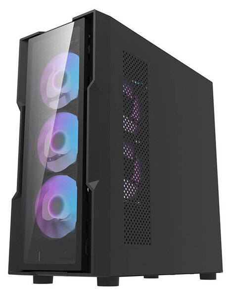 Skleněná počítačová skříň Darkflash DK431 + 4 ventilátory (černá)