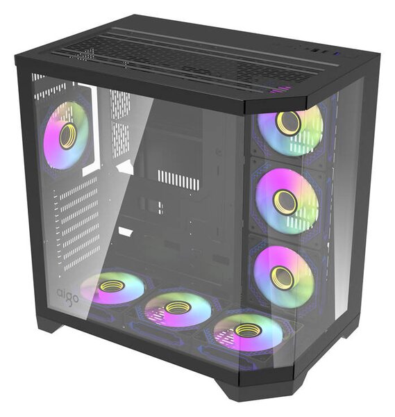 DarkFlash Počítačová skříň Darflash FT418 PRO + 7 ventilátorů aRGB (černá)