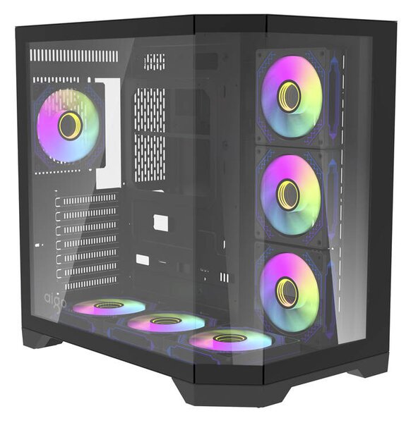 DarkFlash Počítačová skříň Darflash FT418 PRO + 7 ventilátorů aRGB (černá)