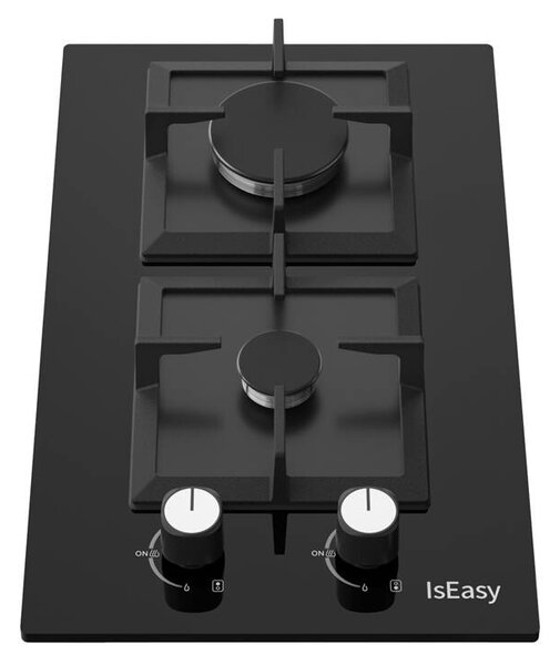 IsEasy MGBG-312S2C dvouzónový skleněný plynový sporák (čtvercový)