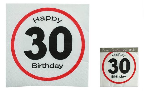 Kemis Narozeninové ubrousky 20ks Happy Birthday 30