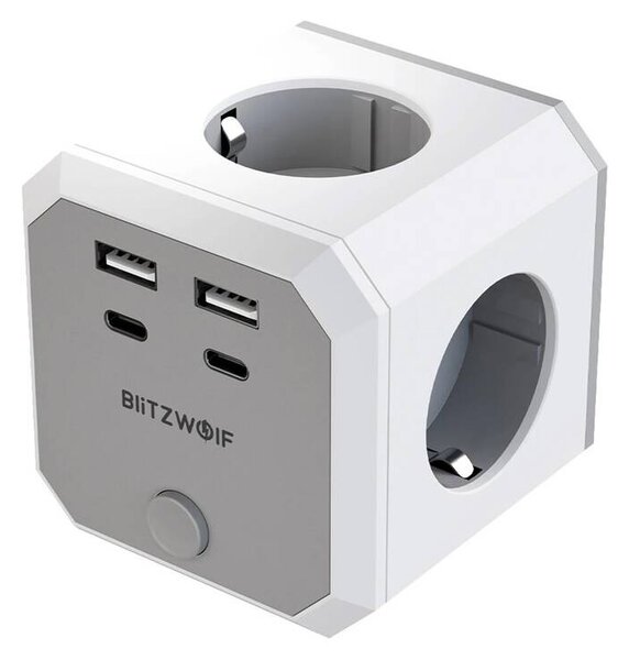 BlitzWolf BW-EC2 8-in-1 výkon Cube (4xAC / 2 x USB-A / 2 x USB-C)