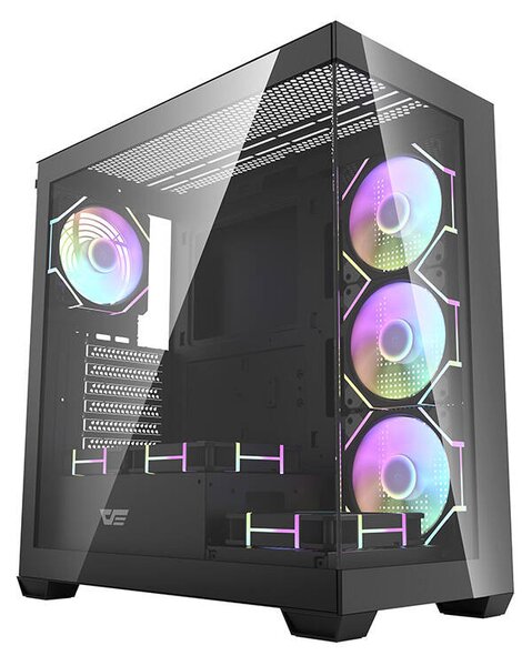 Počítačová skříň Darkflash DS900 (černá) + 7 ventilátorů ARGB