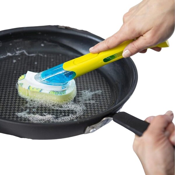 SRUB DADDY Houbička na nádobí s rukojetí a dávkovačem jaru SCRUB DISH DADDY
