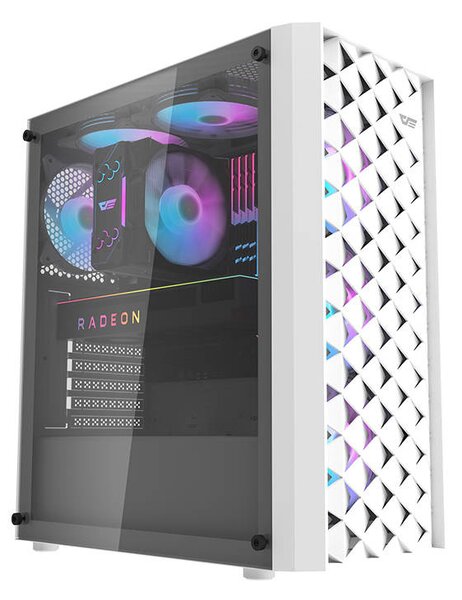 Počítačová skříň Darkflash DK351+ 4 ventilátory (bílá)
