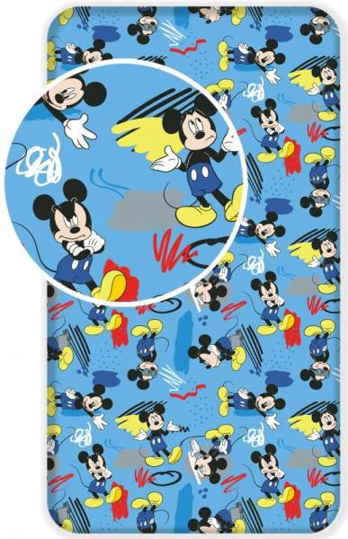 Javoli Dětské bavlněné prostěradlo Disney Mickey 90 x 200 cm