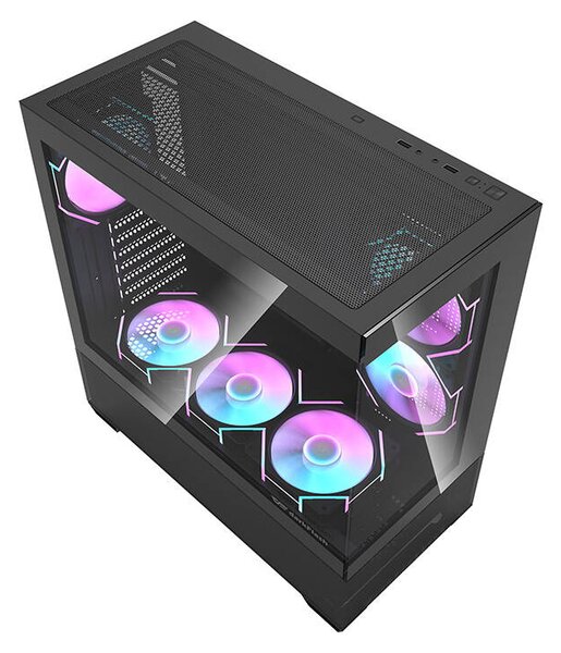 Počítačová skříň Darkflash DS900 AIR (černá) + 7 ventilátorů ARGB