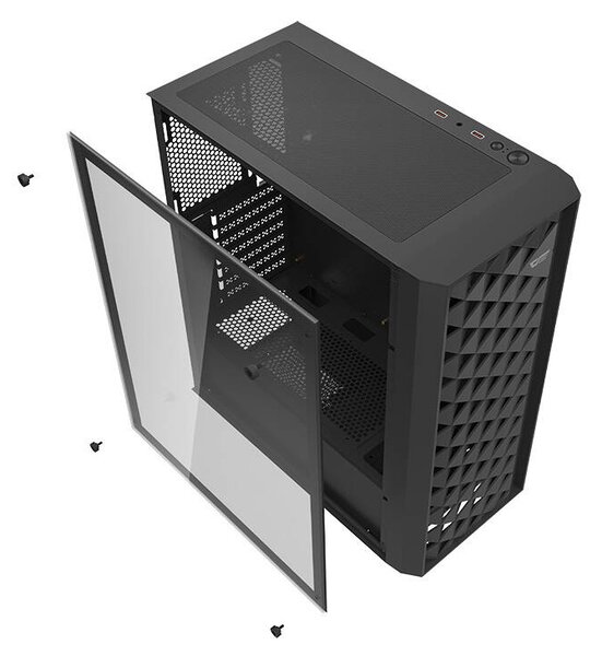 Počítačová skříň Darkflash DK351 + 4 ventilátory (černá)
