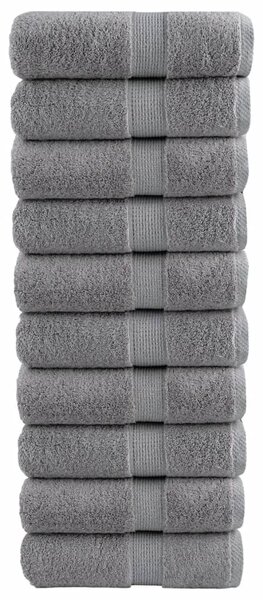 Prémiové ručníky pro hosty SOLUND 10 ks šedé 30x50 cm 600 g/m² 137304