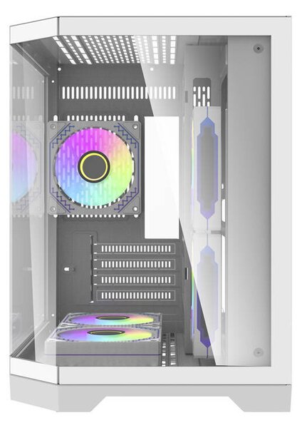 DarkFlash Počítačová skříň Darflash FT350 + 5 ventilátorů aRGB (bílá)