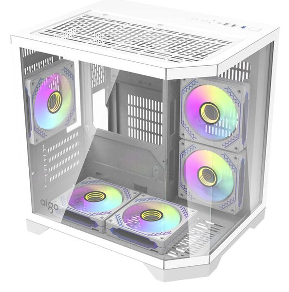 DarkFlash Počítačová skříň Darflash FT350 + 5 ventilátorů aRGB (bílá)