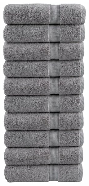 Prémiové ručníky do sprchy SOLUND 10 ks šedé 70x140 cm 600 g/m² 137310