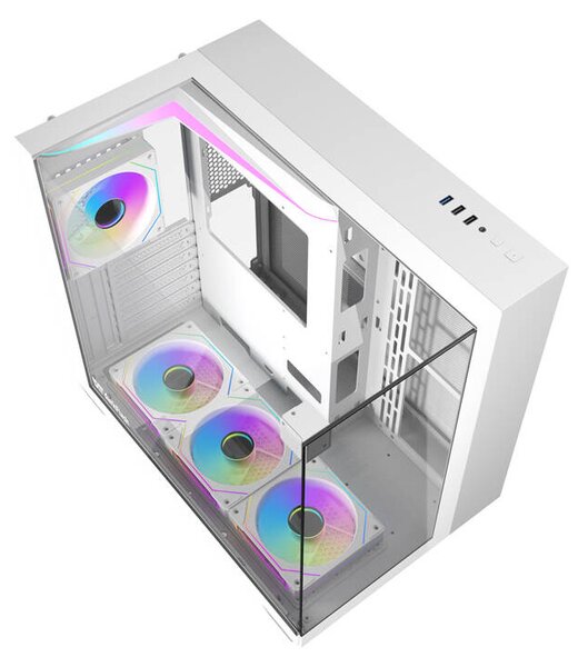 Počítačová skříň Darkflash TH285 se 4 ventilátory (bílá)