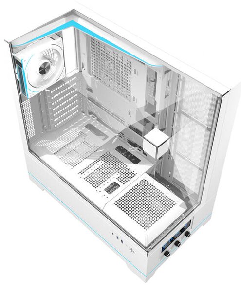 Počítačová skříň Darkflash DY450 PRO s ventilátorem (bílá)
