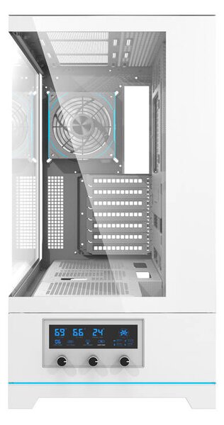 Počítačová skříň Darkflash DY451 PRO s ventilátorem (bílá)