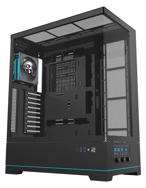 Počítačová skříň Darkflash DY451L PRO s ventilátorem (černá)