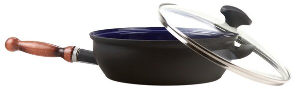 SFINX Smaltovaná pánev BSE s odnímatelným dř. držadlem a skl. poklicí 26 cm