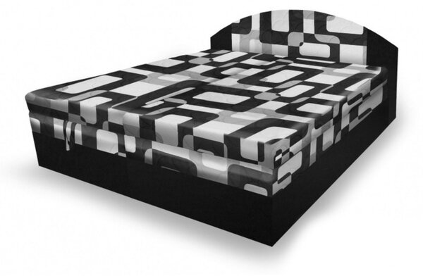 Polohovací postel 160x200 VEERLE - černá / vzorovaná 2