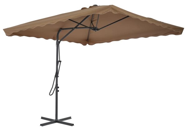 Zahradní slunečník s ocelovou tyčí 250 x 250 cm taupe