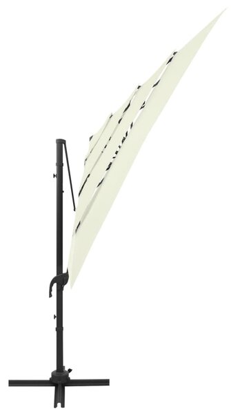 4stupňový zahradní slunečník hliníková tyč pískový 250 x 250 cm