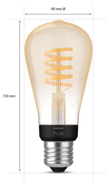 Hue WA Filamentová LED žárovka E27 ST64 7W 550lm 2200-4500K IP20