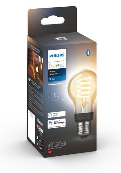 Hue WA LED Filament žárovka E27 A60 7W 550lm 2200-4500K IP20