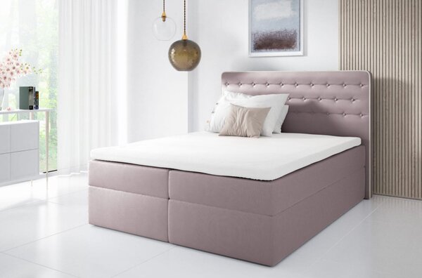 Kontinentální postel 140x200 MARGITA - růžová + topper ZDARMA