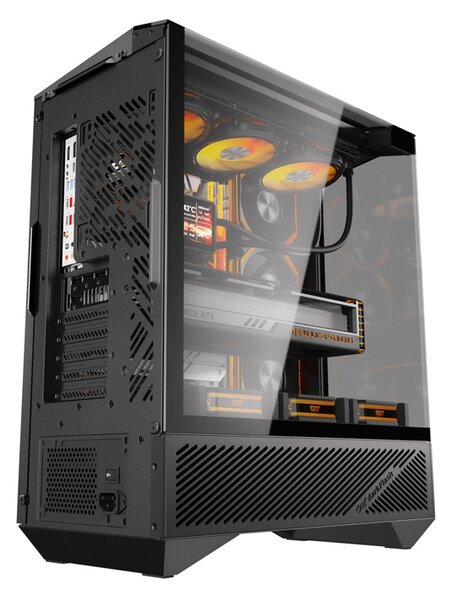 Počítačová skříň Darkflash DY460 (černá) + 4 ventilátory ARGB
