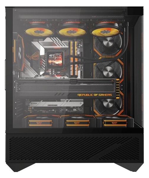 Počítačová skříň Darkflash DY460 (černá) + 4 ventilátory ARGB