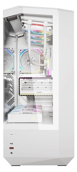 Počítačová skříň Darkflash DY460 (bílá) + 4 ventilátory ARGB