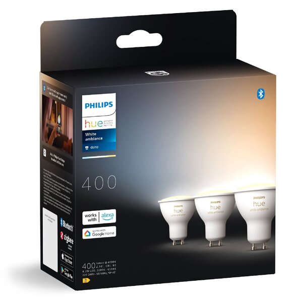 Hue WA sada 3x žárovka LED GU10 4,2W 400lm 2200-6500K CRI80 IP20