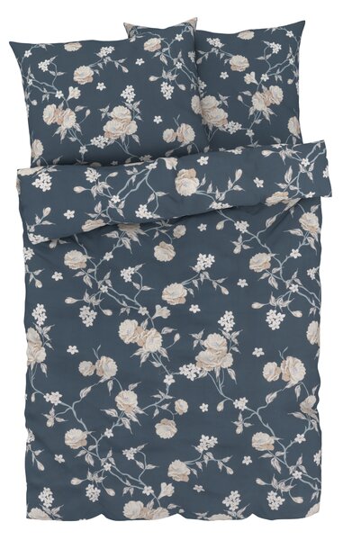 Livarno Home Ložní povlečení z mikrovláknitého saténu, 200 x 220 cm, 70 x 90 cm (navy modrá) (100391984004)