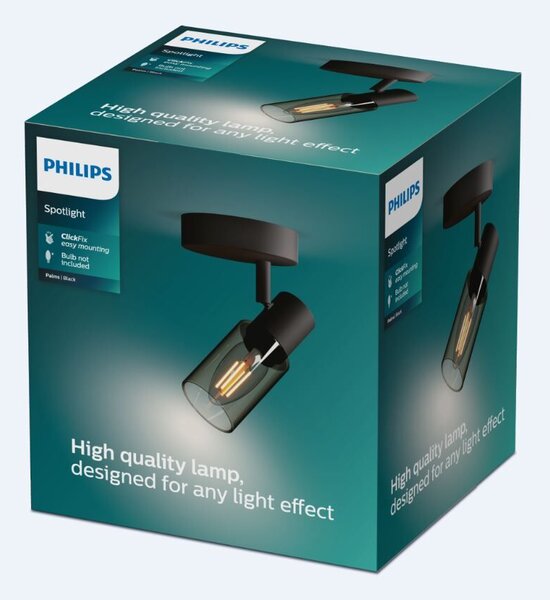 Palms bodové svítidlo 1x E14 25W bez zdroje 13cm IP20, černé