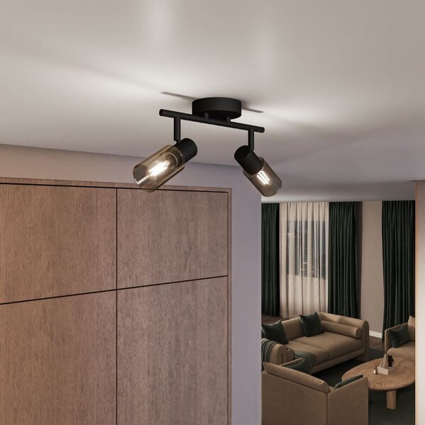 Palms bodové svítidlo 2x E14 25W bez zdroje 27,5cm IP20, černé