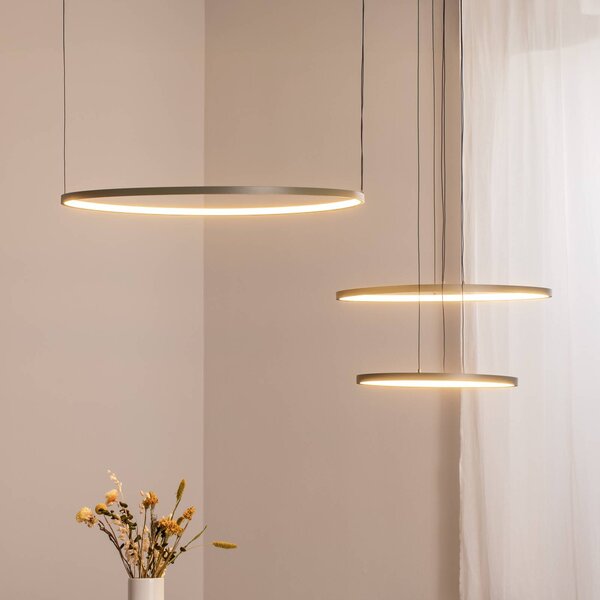 Nowodvorski Lighting Závěsné světlo LED CIRCOLO, olivově zelené, Ø 30/45/60 cm, 3 žárovky, Zelená, Obývací pokoj / jídelna, Hliník, Moderní