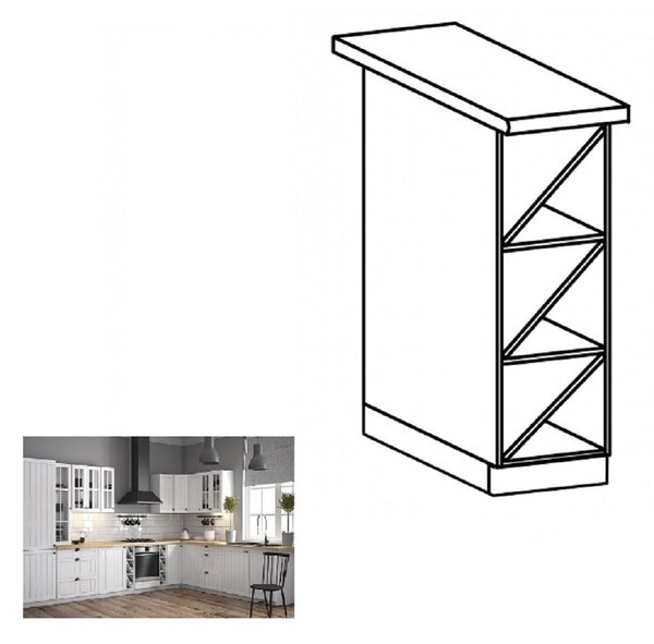 Dolní kuchyňský regál D20W Provense (bílá)