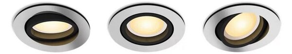 HUE WA Milliskin zápustné LED svítidlo 3xGU10 4,2W 400lm 2200-6500K 9cm kulaté IP20, hliník