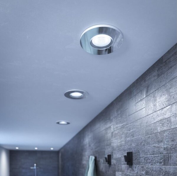 Hue WA Adore koupelnové zápustné svítidlo 1x GU10 LED 4,2W 400lm 2200-6500K 9cm kulaté IP44, chromov