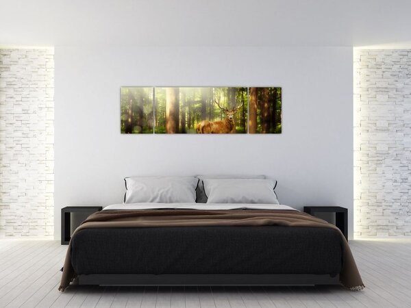 Obraz jelena v lese (170x50 cm)