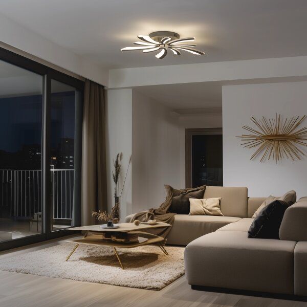 Brilagi-LED Stmívatelný přisazený lustr TWIST LED/55W/230V 3000-6500K antraci+DO