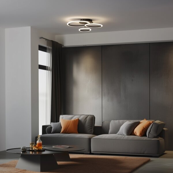 Brilagi-LED Stmívatelný přisazený lustr ORBITS LED/40W/230V 3000-6500K černá +DO