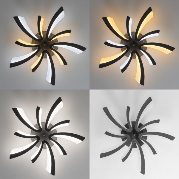 Brilagi-LED Stmívatelný přisazený lustr TWIST LED/55W/230V 3000-6500K antraci+DO