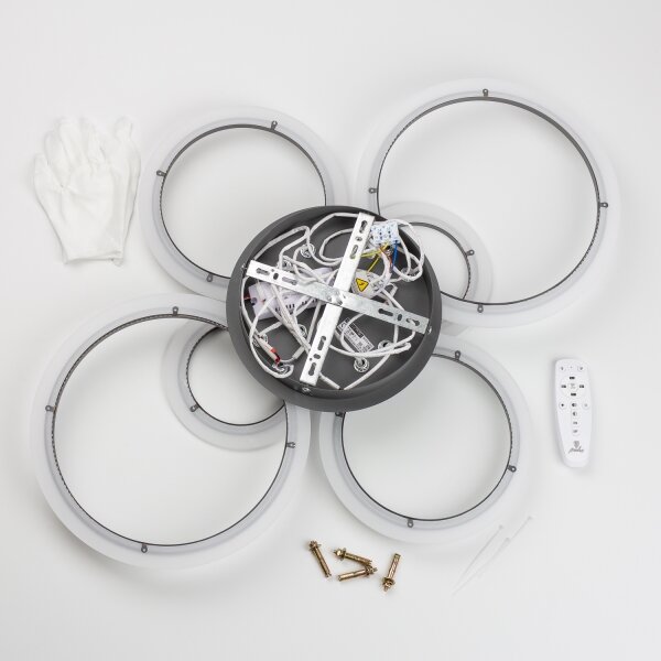 Brilagi-LED Stmívatelný přisazený lustr ORBITS LED/85W/230V 3000-6500K antr + DO