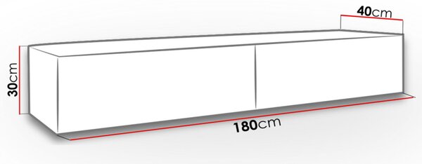 Televizní stolek 180 cm ASHTON - černý / dub wotan
