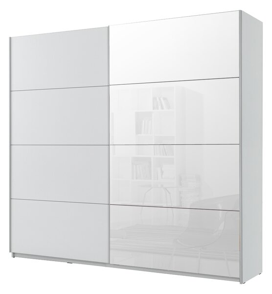 Šatní skříň Benson Typ 58 (bílá + zrcadlo). Akce -7%