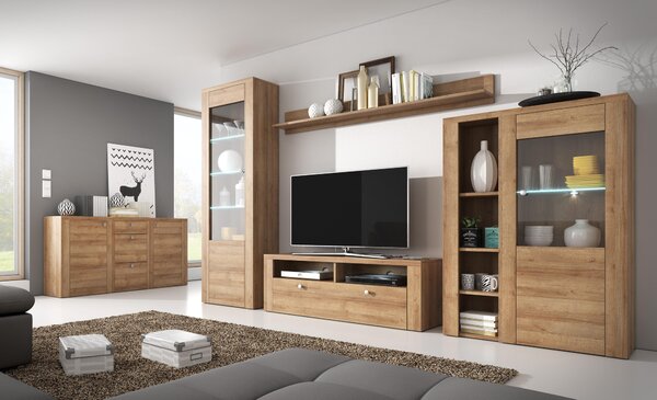 Obývací stěna Larita Typ 10 (dub riviera). Akce -13%