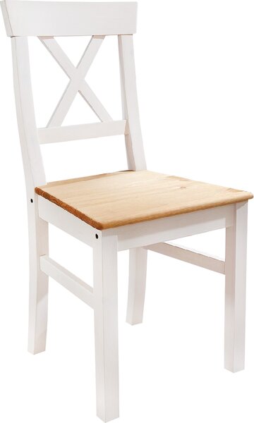 Židle Marone, dekor bílá-dřevo, masiv, borovice