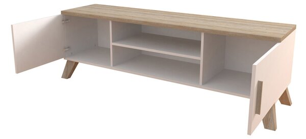 TV stolek 160 cm OLINA - dub wotan / černý