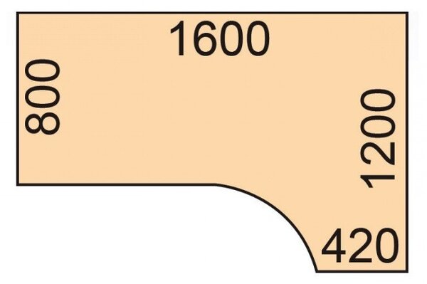Rohový výškově nastavitelný stůl, 160x120 cm, 1 motor, L/P, bílá podnož, dub přírodní